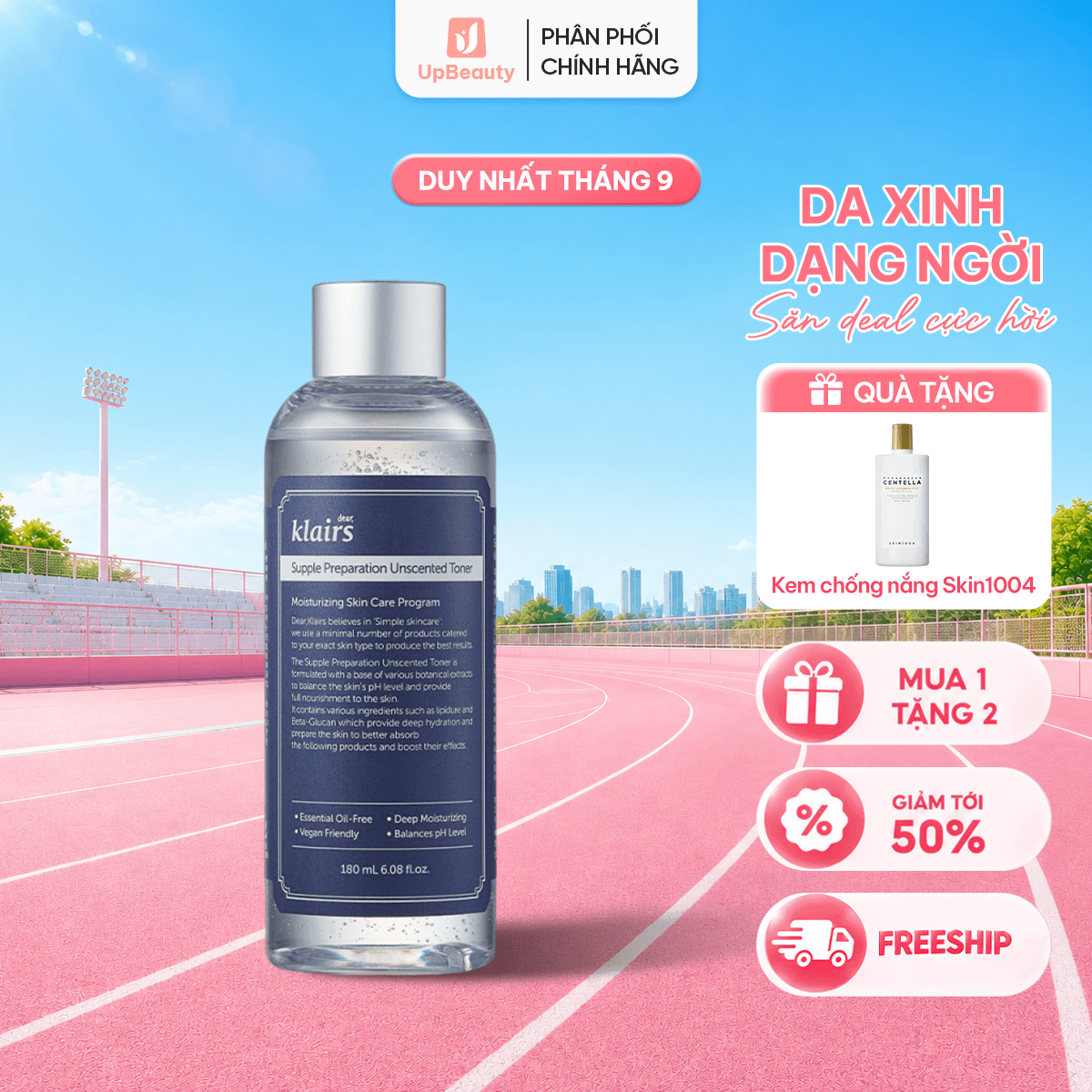 Nước Hoa Hồng Klairs Supple Preparation Unscented Toner Dưỡng Ẩm Sâu, Làm Dịu Da 180ml