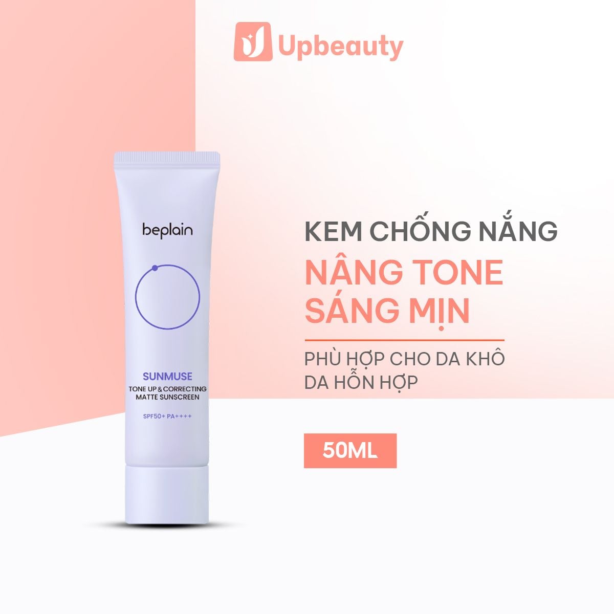 Kem Chống Nắng BEPLAIN Sunmuse Tone - Up & Correcting Matte Sunscreen Nâng Tone 50ml - ảnh 2