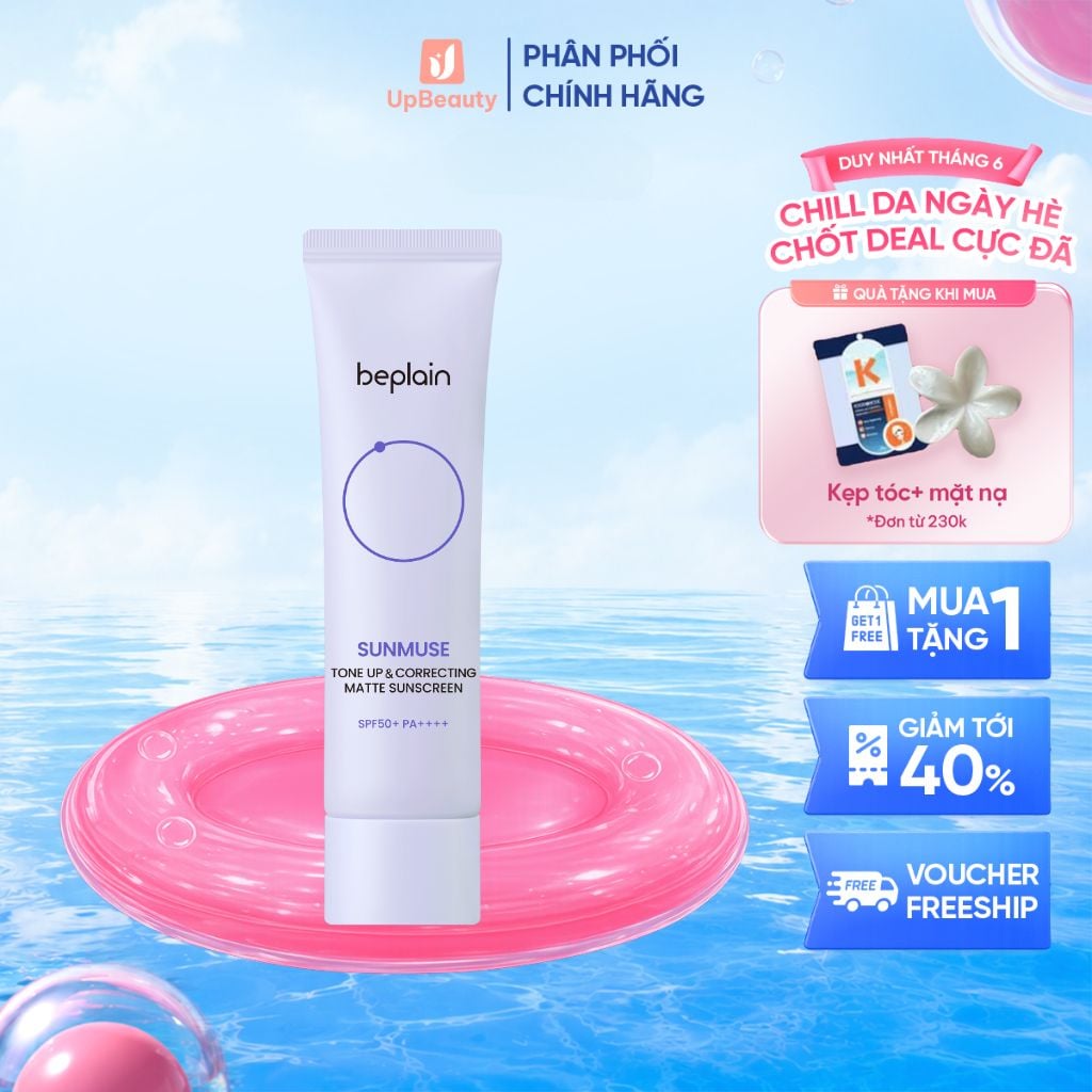 Kem Chống Nắng BEPLAIN Sunmuse Tone - Up & Correcting Matte Sunscreen Nâng Tone 50ml