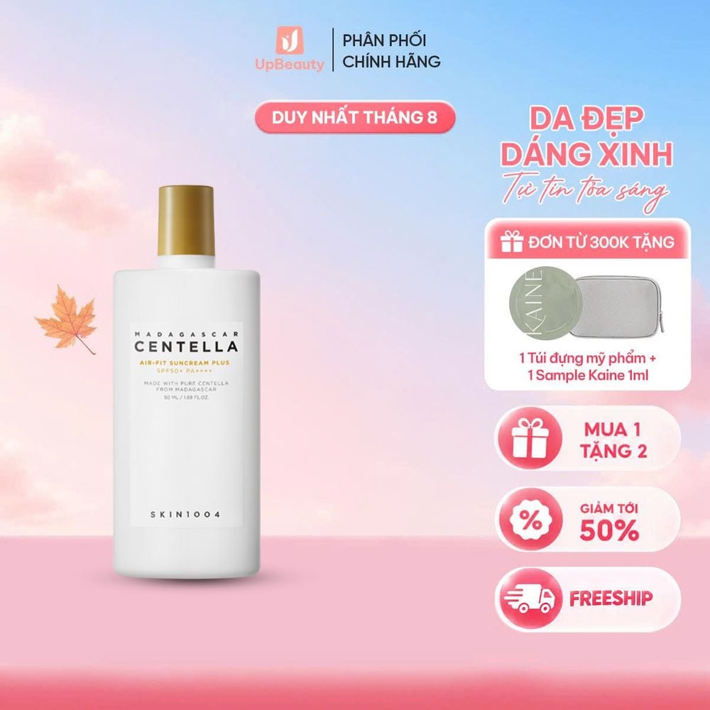 Kem Chống Nắng SKIN1004 Madagascar Centella Air-Fit SunCream Plus Nâng Tone, Kiềm Dầu, Lành Tính 50ml